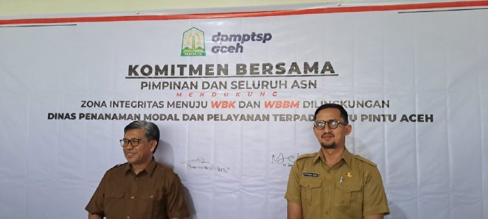 DPMPTSP Aceh Teguhkan Komitmen Antigratifikasi Lewat Penandatanganan Pakta Integritas